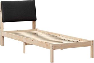vidaXL Bed frame Brown and black 75 x 190 cm Solid pine wood vidaXL
