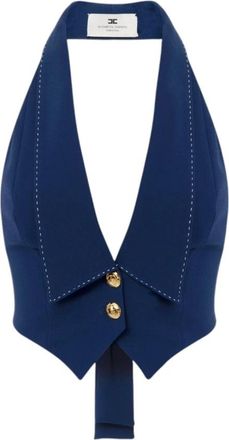 Elisabetta Franchi Jassen, Dames, Blauw, L, Polyester, Damesvest