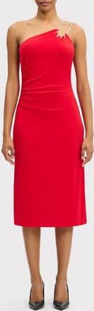 H&eacute;rve L&eacute;ger Strappy Jersey Midi Dress in Cardinal at Nordstrom Rack, Size Medium