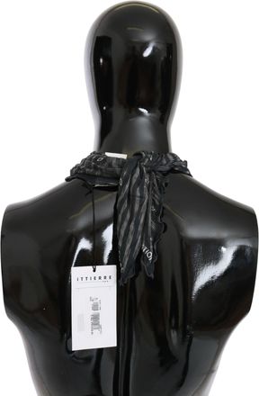 Costume National Womens Black Gray Viscose Foulard Branded Scarf