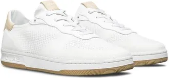 Clae Davis Perforated Low Top Sneaker in White Wood Ash at Nordstrom, Size 10.5