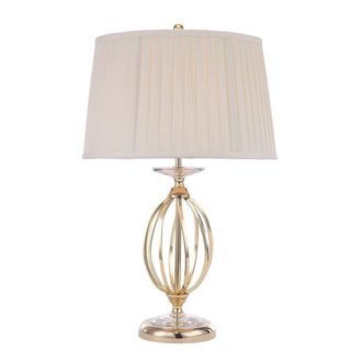 Netlighting Aegean 1 Light Table Lamp Polished Brass E27 in Yellow
