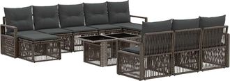 vidaXL Conjunto De Sof&aacute;s De Jard&iacute;n 11 Uds. Gris Y Gris Oscuro Vidaxl