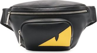 Fendi Black Yellow Leather Sling Bag (Pre-Owned)