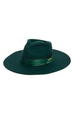 San Diego Hat Company x Trina Turk Wool Fedora in Green at Nordstrom Rack