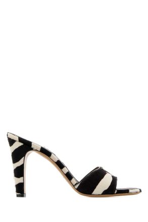 Ferragamo BlackWhite Animal Print Heels