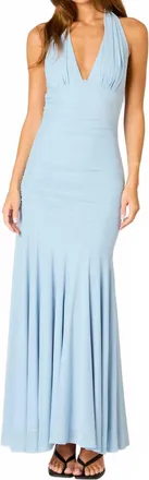 Cotton Candy L.A. Marisela Mesh Drop Waist Maxi Dress In Baby Blue