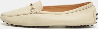 Tod's Tods Cream Nubuck Leather Loafers