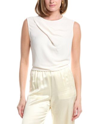 Anne Klein Mixed Media Extended Shoulder Top