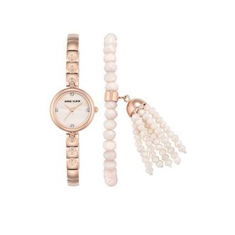 Anne Klein Blush Mother of Pearl Dial Ladies Watch Set 2854RGST