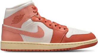 Nike Jordan Womens AJ 1 Mid - Basketball Shoes Sail/Pink Size 10.0