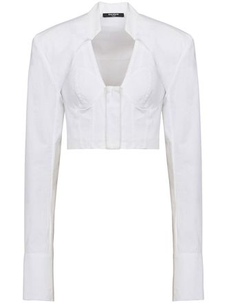 Balmain Blusa crop - Bianco
