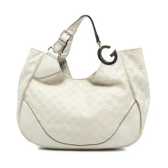 Gucci Pre-owned Tote Bags, female, White, Size: ONE SIZE Pre-owned Leather Hobo Bag