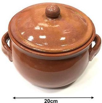 Trade Shop Trade Shop - Terracotta Pan-top Sart&eacute;n Con Asas Y Tapa Para Hornear 20