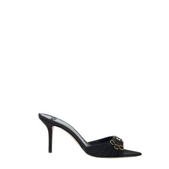 Elisabetta Franchi Heeled Mules, female, Black, Size: 9 US Leather Clogs