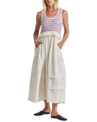 Derek Lam Loewel Space Dyed Knit Mixed Media Dress