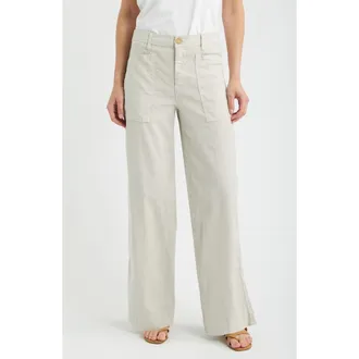Frank & Eileen Wide Leg Carpenter Pants in Cement at Nordstrom, Size 12