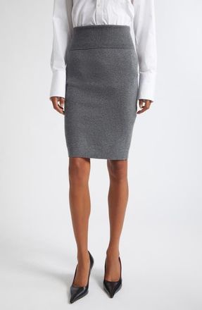 Stella McCartney Virgin Wool Knit Pencil Skirt in Dark Grey Melange at Nordstrom, Size X-Small