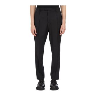 Barena Broeken, Heren, Zwart, S, Wol, Wollen Maatwerk Broek