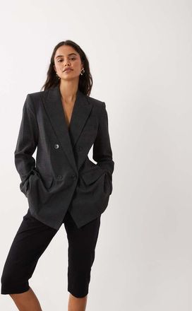 Mango blazer sartoriale a quadri grigi-Grigio