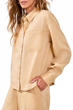 Tribal Flowy Overshirt In Croissant-2899