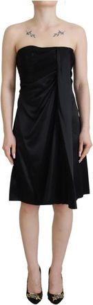 Dolce & Gabbana Zwarte Zijden Mouwloze Mini Jurk - Dames - Feestkleedjes - Zwart - S - Kleedjes