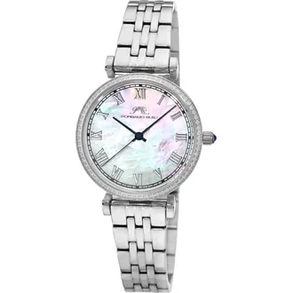 Porsamo Bleu Emma Mother-of-Pearl Dial Bracelet Watch in Iridescent/Silver at Nordstrom Rack