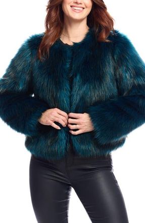 Donna Saylers' Fabulous-Furs Happy Hour Faux Fur Jacket in Ocean at Nordstrom, Size Small