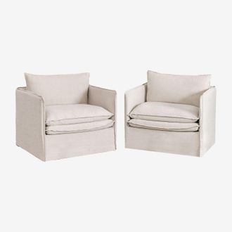 Sklum Sklum - Pack De 2 Sillones En Lino Y Algod&oacute;n Grace