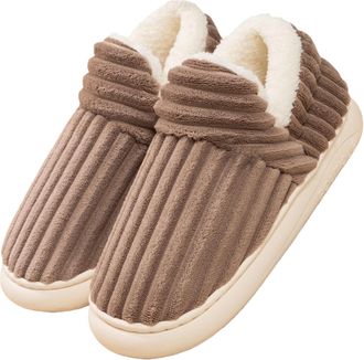 Generic Hadanceo Sunshine Cloud Slippers for Women Men, Casual Warm Cotton Boots Home Shoes, Warm Soft Non-slip Winter House Shoes (Brown,3.5-4.5)