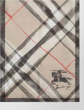 Burberry rectangular lightweight scarf soft checked pattern