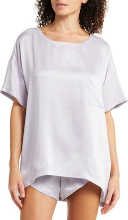 Lunya Washable Silk Tee Short Pajamas in Crescent Lavender at Nordstrom, Size X-Small