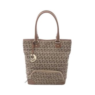 Fendi Pre-owned Tote Bags, female, Brown, Size: ONE SIZE Pre-owned Vintage Canvas Tote Bag