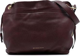 Burberry Pre-owned Burberry Small Grainy Calfskin and House Check Canvas Bingley Crossbody Ladies CFPPAN1301