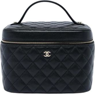 Chanel Pre-owned Vanity Bag - Dames - Vintage Handtas - Zwart - ONE Size - Leer - Vintage
