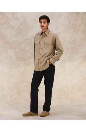 Fortela CPO Twill Cotton Overshirt in Camel at Nordstrom, Size X-Large