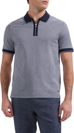 Bugatchi Quarter Zip Polo in Navy at Nordstrom, Size Xx-Large