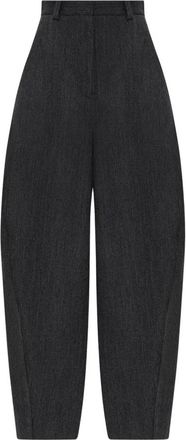 Balenciaga Wijde wollen broek - Dames - Wijde Broeken - Grijs - 2XS - Wol - Broeken