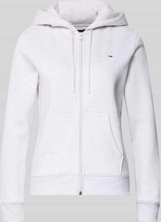 Tommy Jeans Regular Fit Sweatjacke aus Baumwoll-Mix in Hellgrau, Gr&ouml;&szlig;e XL