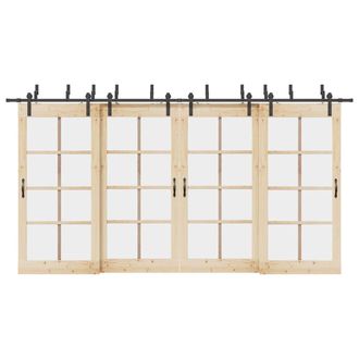 Berkfield Home Sliding Door Hardware Kit 427 cm Steel Black