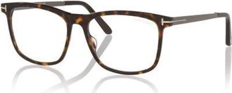 Tom Ford 56mm Square optical glasses in Tortoise at Nordstrom
