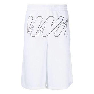 Off-white Wave Outl Diagonal Mesh Shorts OMCB076F22FAB0011011