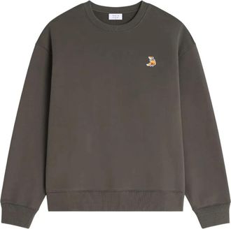 Maison Kitsun&eacute; Dreaming Fox Comfort Sweatshirt - Heren - Sweatshirts - Grijs - XL - Katoen - Hoodies & sweatvesten