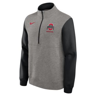Nike Ohio State Club Nike Mens College 1/2-Zip Crew in Grey | 02JW086NOH-7HV