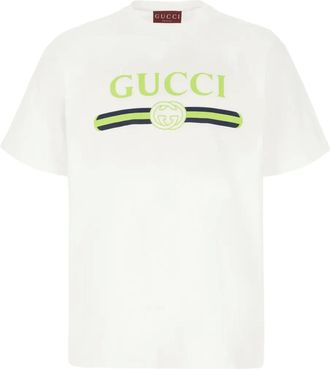 Gucci T-shirt met logoprint - Beige