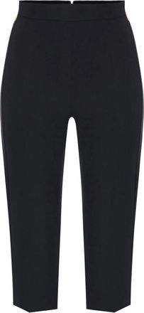 Elisabetta Franchi Broeken, Dames, Zwart, XL, Satijn, Lichte Cr&ecirc;pe Capri Broek