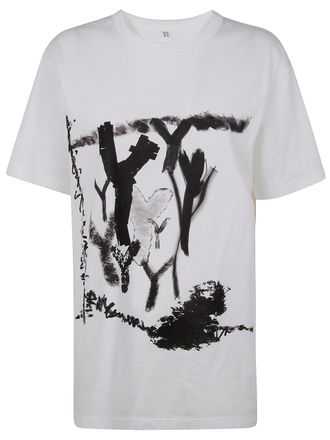 Yohji Yamamoto Round Neck Half Sleeve T-Shirt