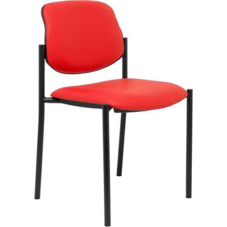 Piqueras y Crespo Silla Fija Styl Similpiel Rojo Chasis Negro