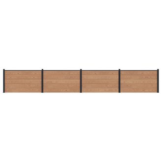 vidaXL Panel De Valla 4 Pcs Wpc Y Aluminio Marr&oacute;n Vidaxl