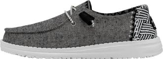 Hey Dude Womens Wendy Chambray Woven Slip-On Shoes In Onyx